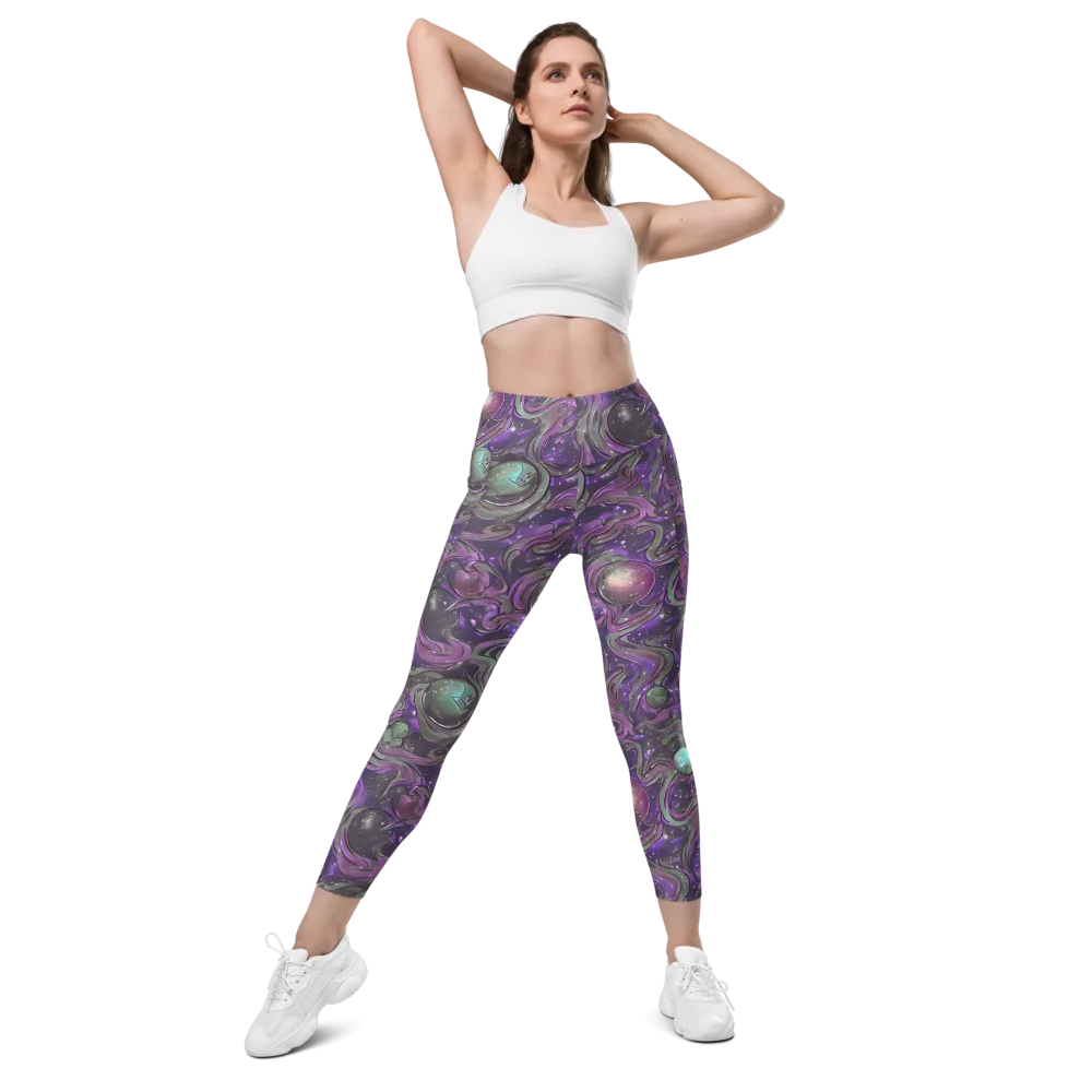 Amethyst Orbit on Leggings with Pockets — Front