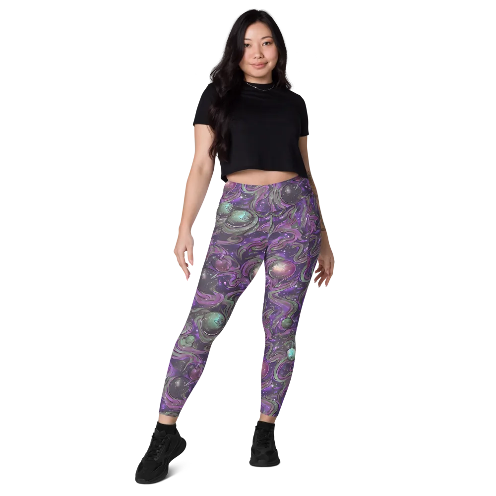 Amethyst Orbit on Leggings with Pockets — Front
