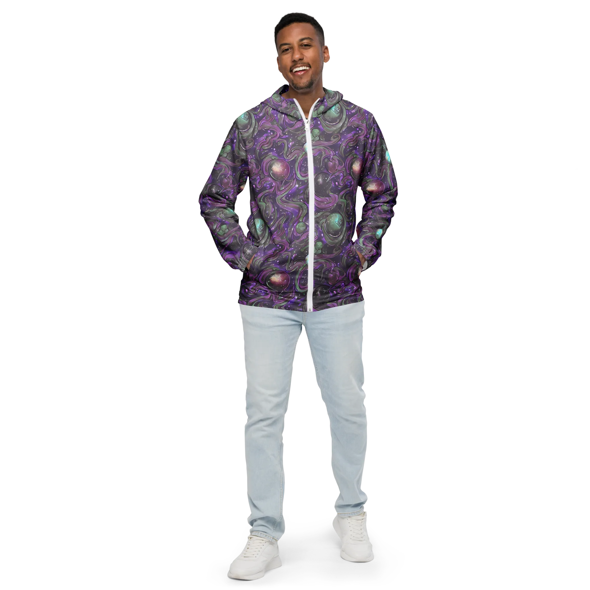 Amethyst Orbit on Men's Windbreaker — Front