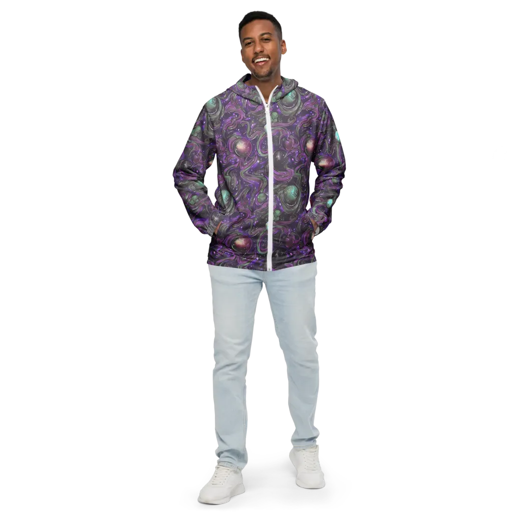Amethyst Orbit on Men's Windbreaker — Front