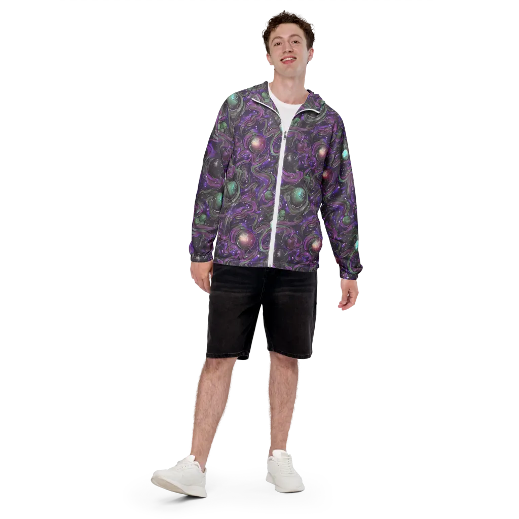 Amethyst Orbit on Men's Windbreaker — Front