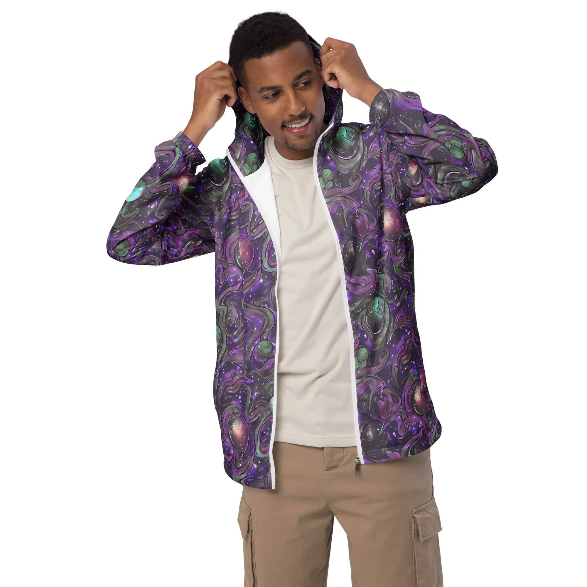 Amethyst Orbit on Men's Windbreaker — Front