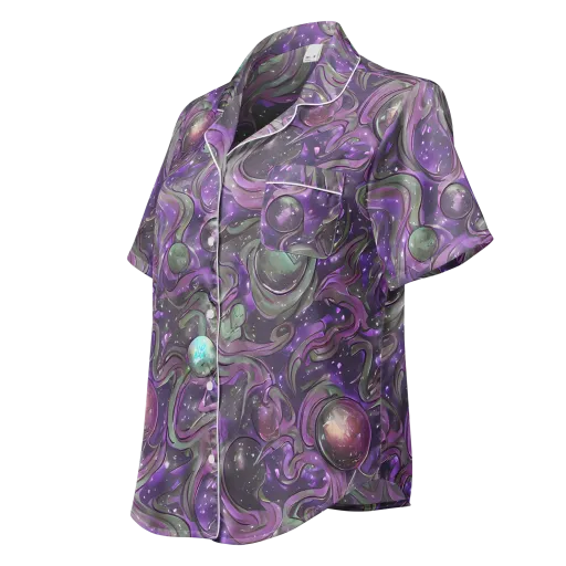 Amethyst Orbit on a Women's Short Sleeve Pajama Top