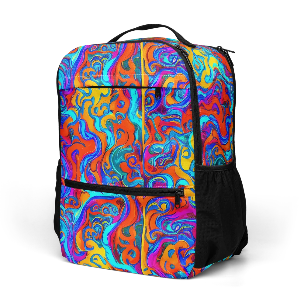 Cobalt Coral Maze on Utility Backpack — Left Front