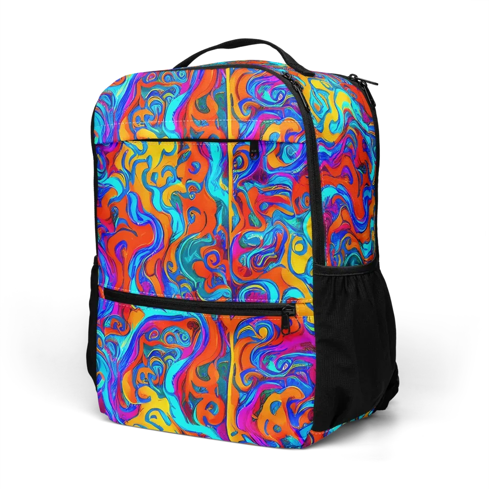 Cobalt Coral Maze on Utility Backpack — Left Front