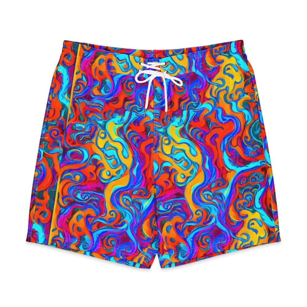 Cobalt Coral Maze on Men's Board Shorts — Front