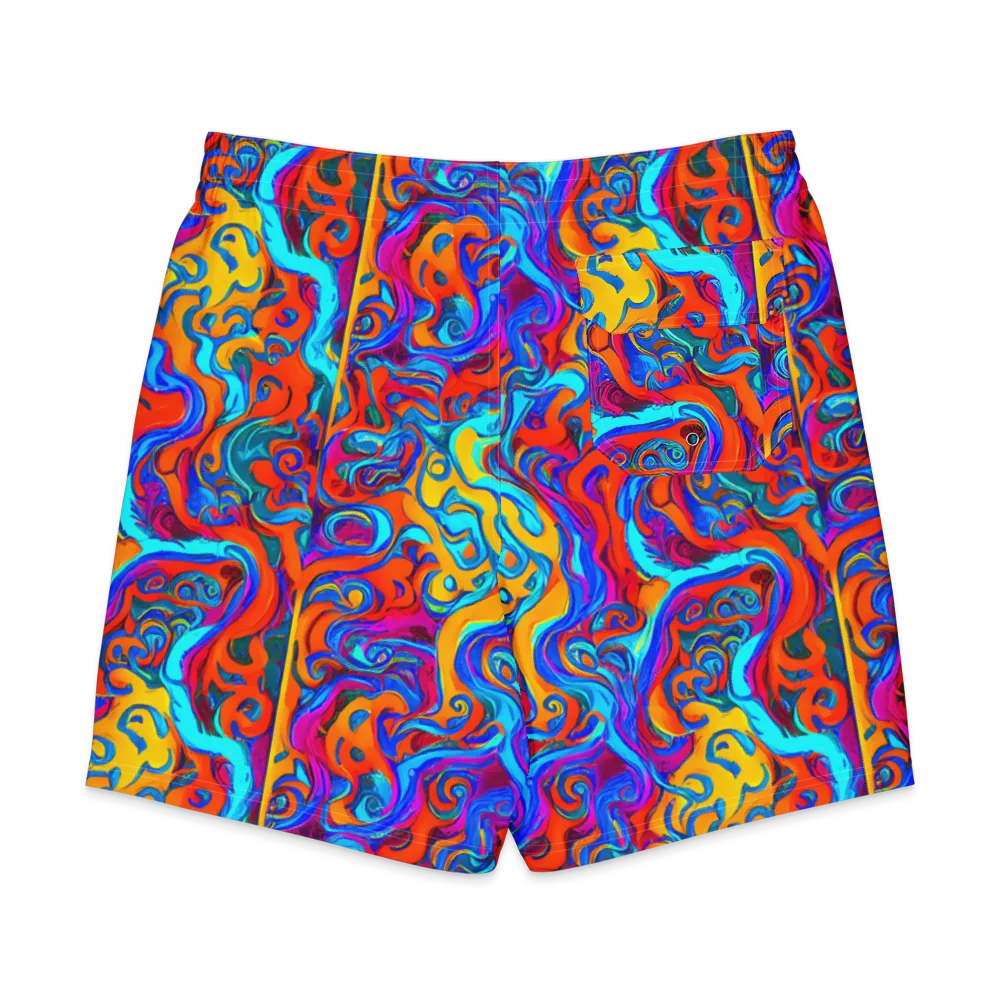 Cobalt Coral Maze on Men's Board Shorts — Back