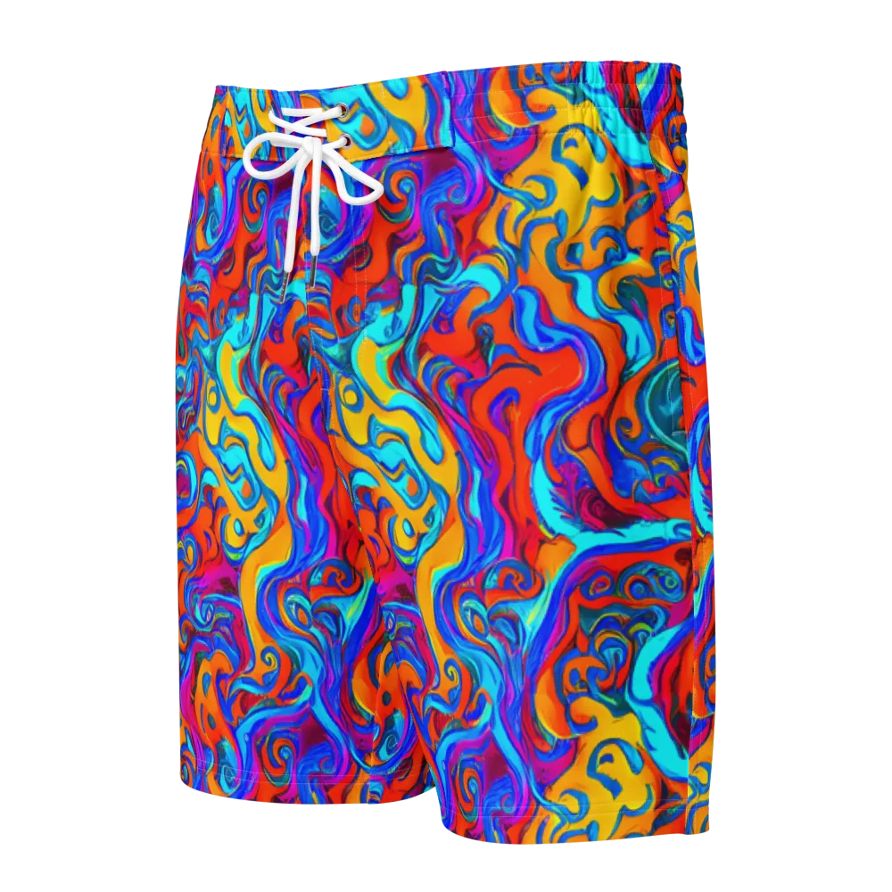 Cobalt Coral Maze on Men's Board Shorts — Front