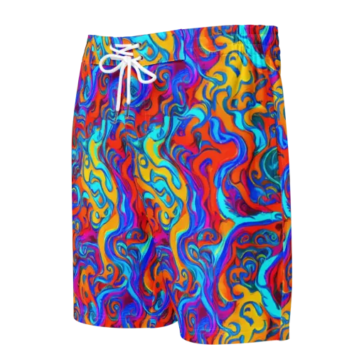 Cobalt Coral Maze on a Men's Board Shorts