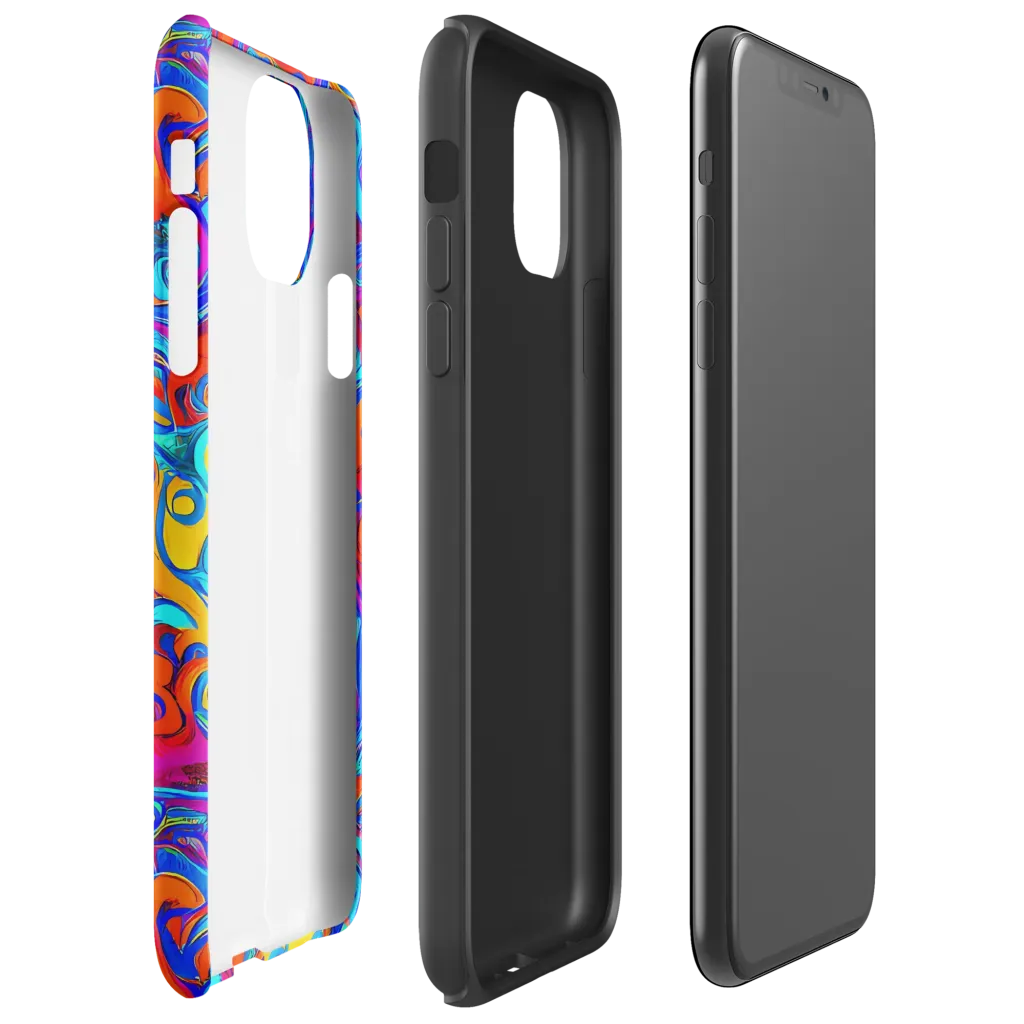 Cobalt Coral Maze on Tough Case for iPhone® — Right