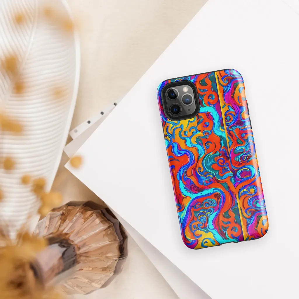 Cobalt Coral Maze on Tough Case for iPhone® — Front