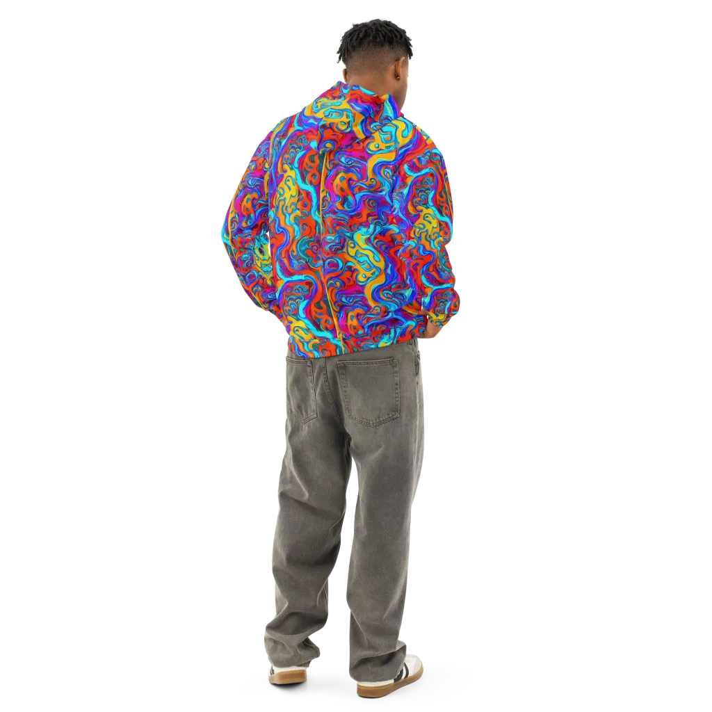 Cobalt Coral Maze on Cotton Hoodie — Back