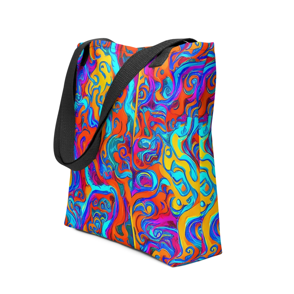 Cobalt Coral Maze on Tote Bag — Front