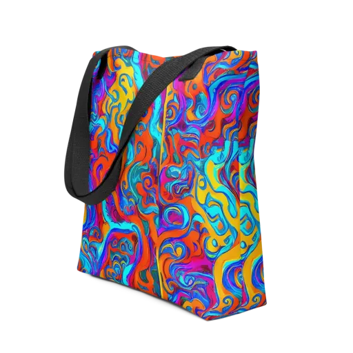 Cobalt Coral Maze on a Tote Bag