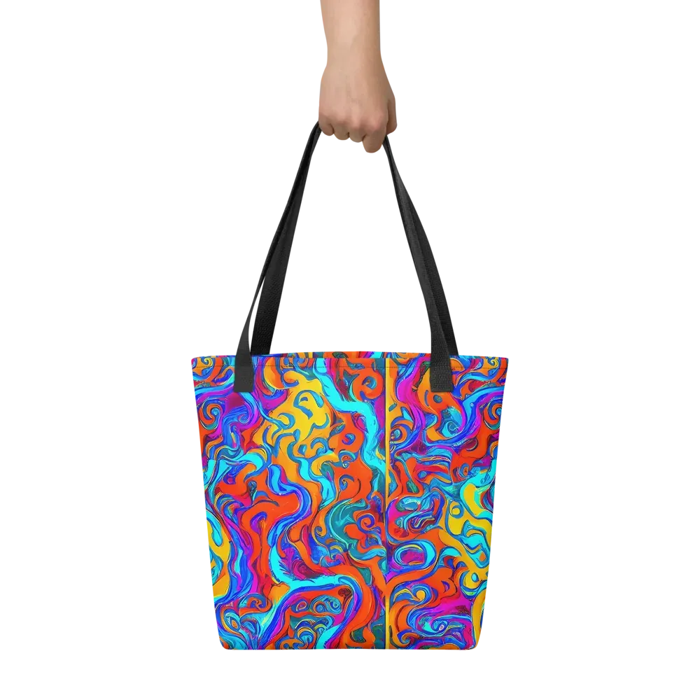 Cobalt Coral Maze on Tote Bag — Front