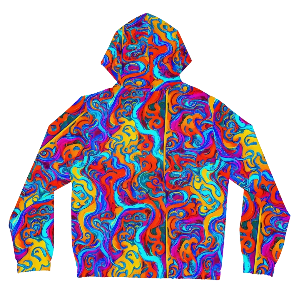 Cobalt Coral Maze on Women's Full-Zip Hoodie — Back
