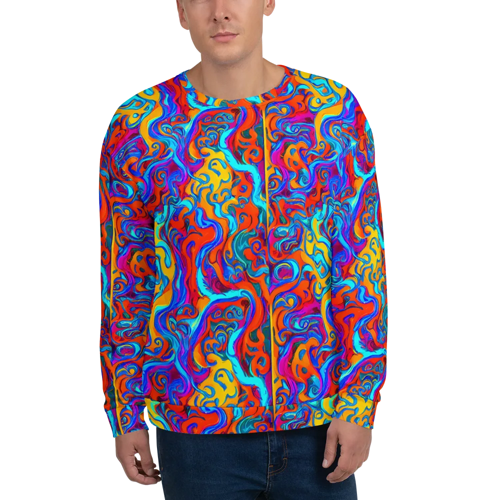 Cobalt Coral Maze on Sweatshirt — Front
