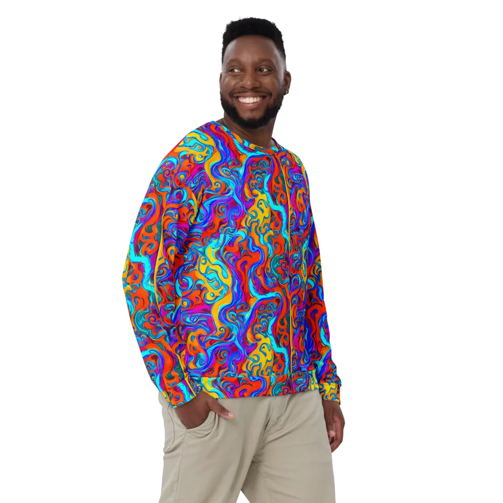 Cobalt Coral Maze on Sweatshirt — Front