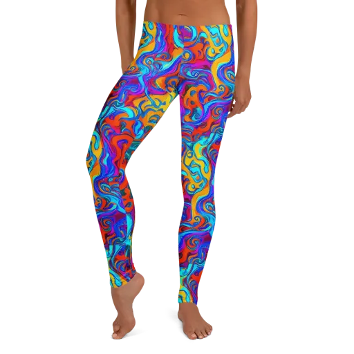 Cobalt Coral Maze on a Leggings