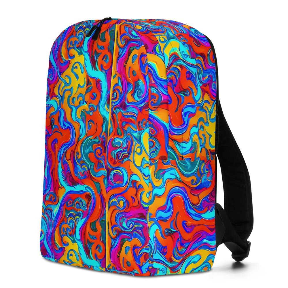 Cobalt Coral Maze on Minimalist Backpack — Left