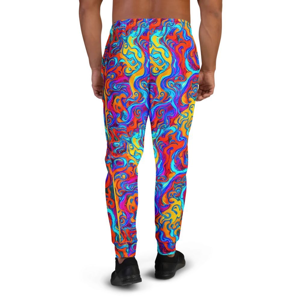 Cobalt Coral Maze on Men's Joggers — Back