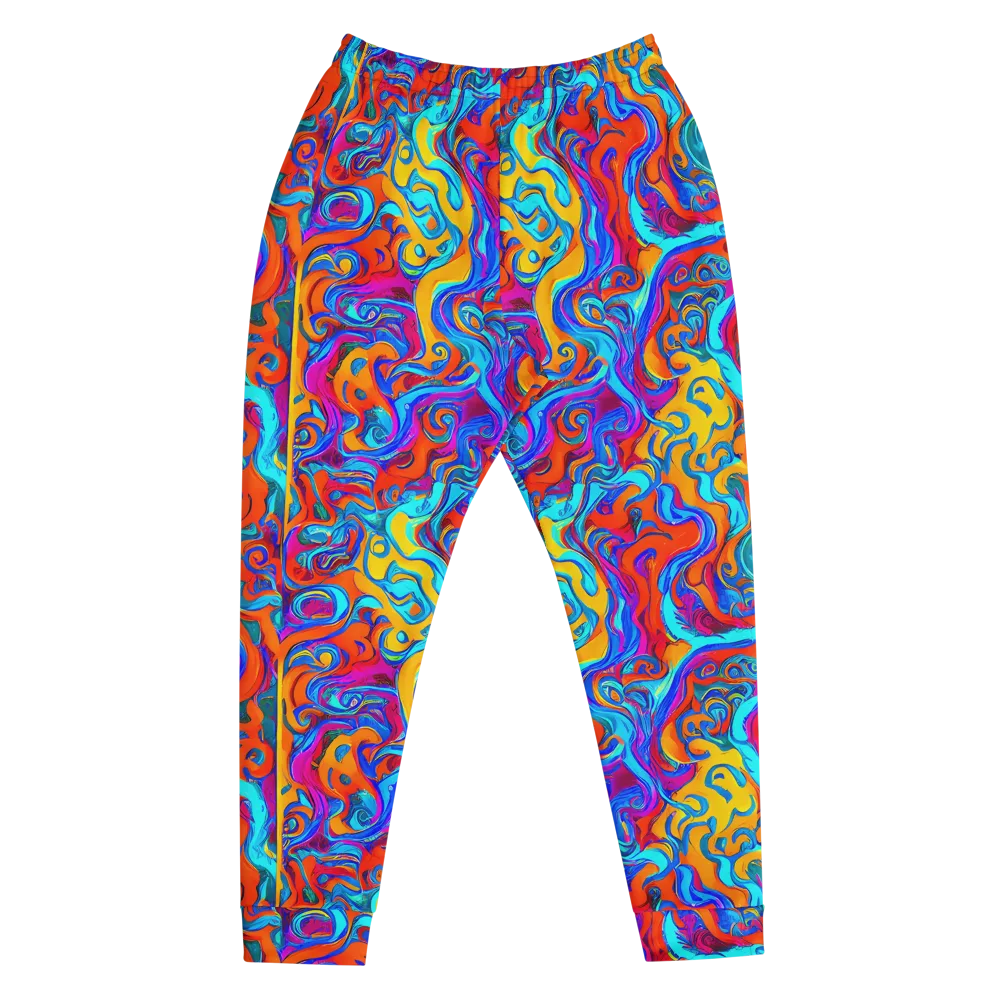 Cobalt Coral Maze on Men's Joggers — Front