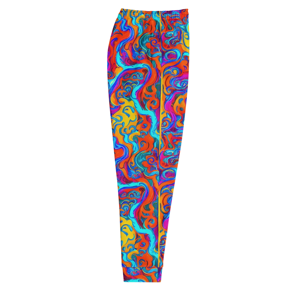 Cobalt Coral Maze on Men's Joggers — Right