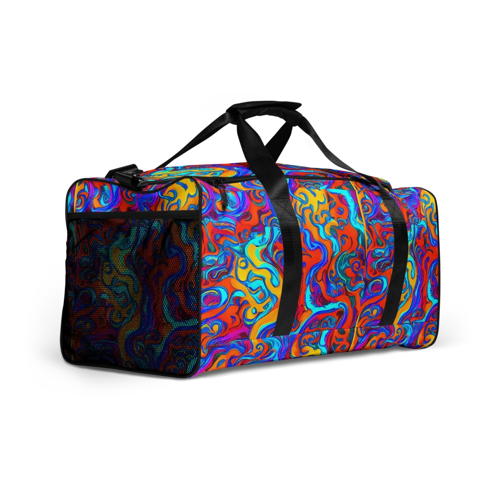 Cobalt Coral Maze on Duffle Bag — Right Front