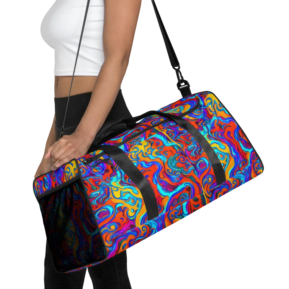 Cobalt Coral Maze on Duffle Bag — Front