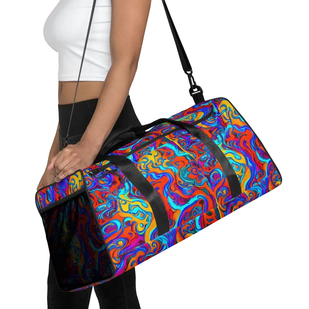 Cobalt Coral Maze on Duffle Bag — Front