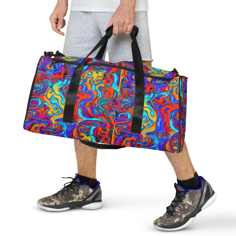 Cobalt Coral Maze on Duffle Bag — Front