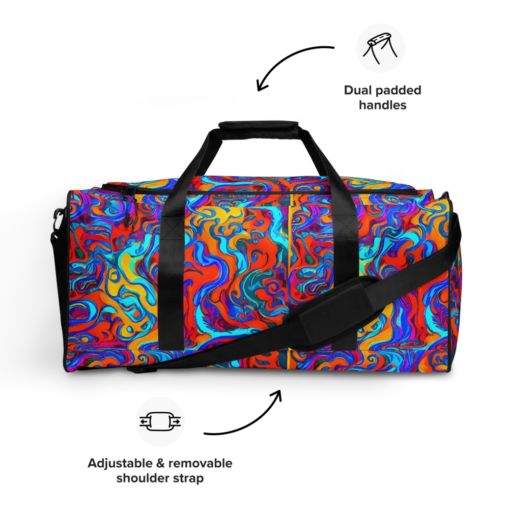 Cobalt Coral Maze on Duffle Bag — Front