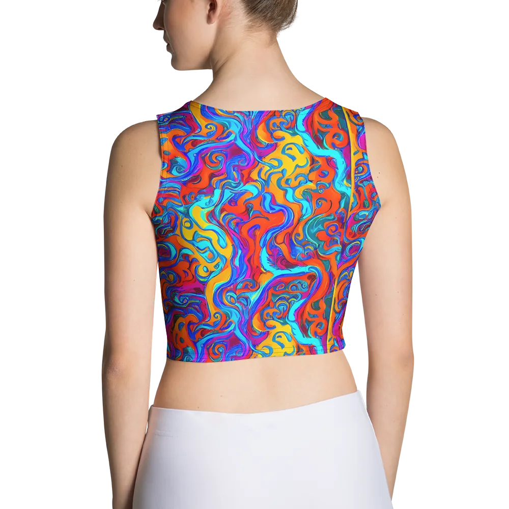 Cobalt Coral Maze on Crop Top — Back