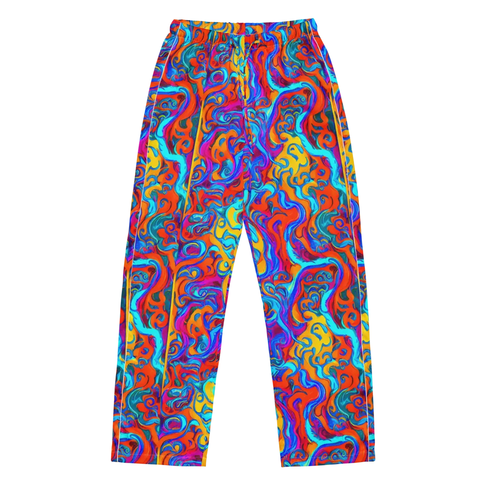 Cobalt Coral Maze on Women's Pajama Pants — Front