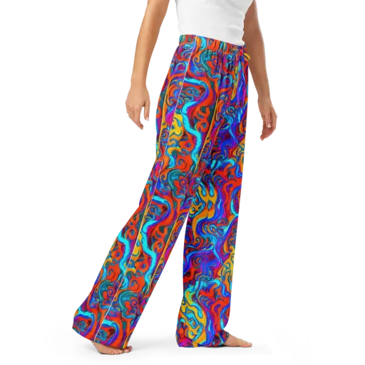 Cobalt Coral Maze on a Women's Pajama Pants
