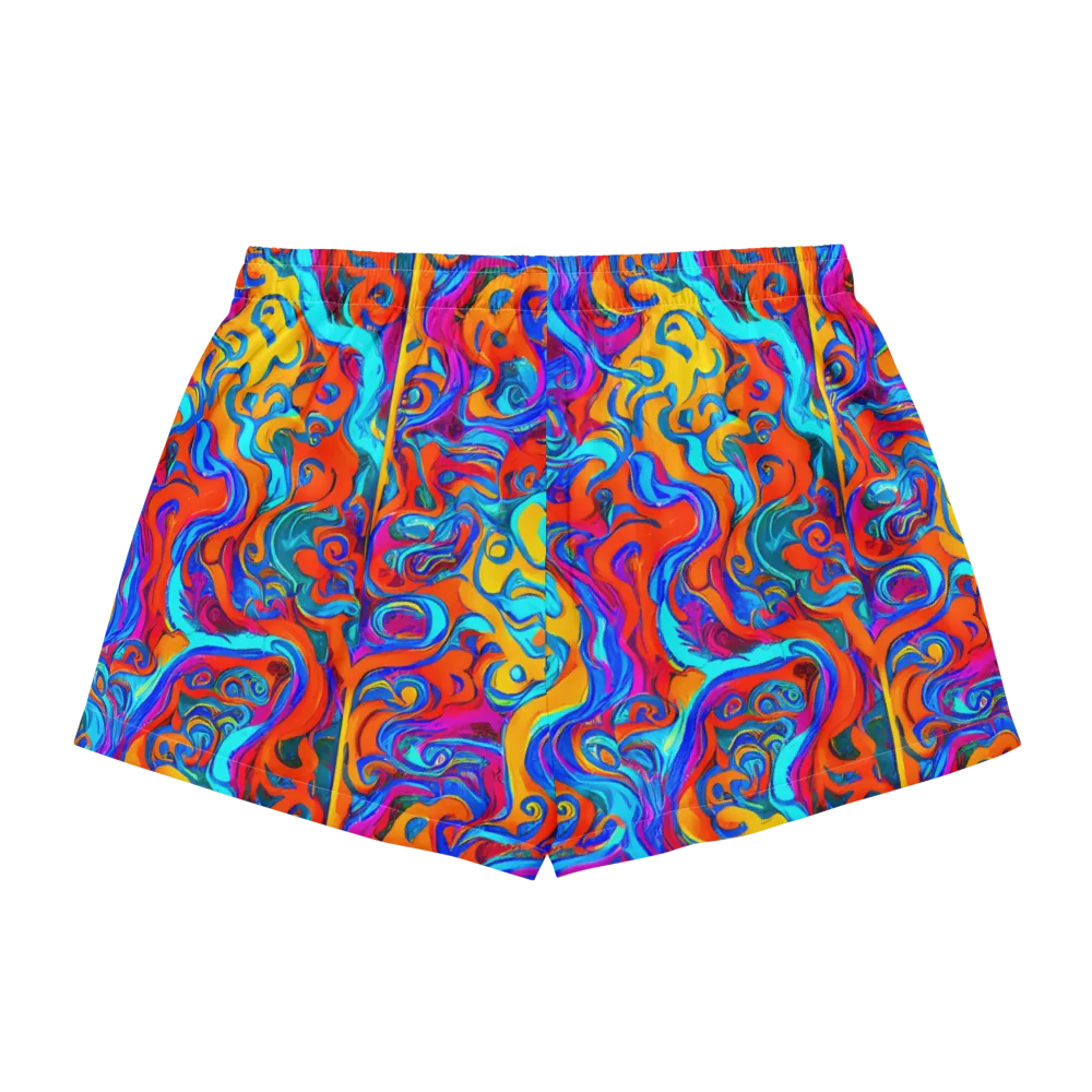 Cobalt Coral Maze on Women's Pajama Shorts — Back