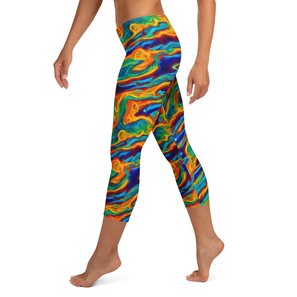 Carnival Current on Capri Leggings — Left