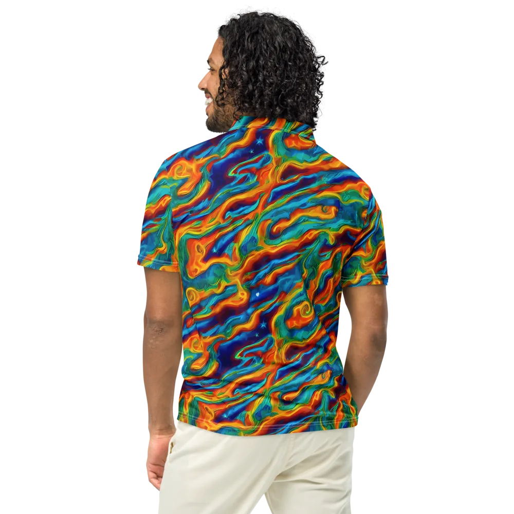 Carnival Current on Men's Slim Fit Polo Shirt — Back