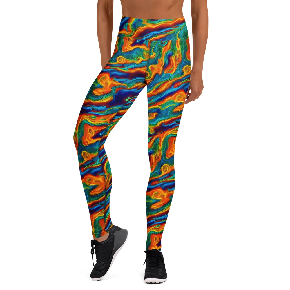 Carnival Current on Yoga Leggings — Front