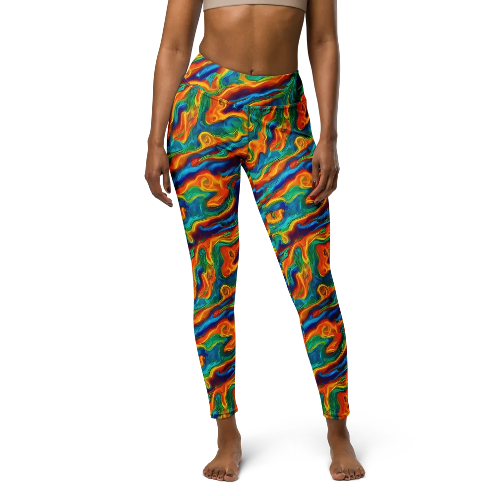 Carnival Current on Yoga Leggings — Front