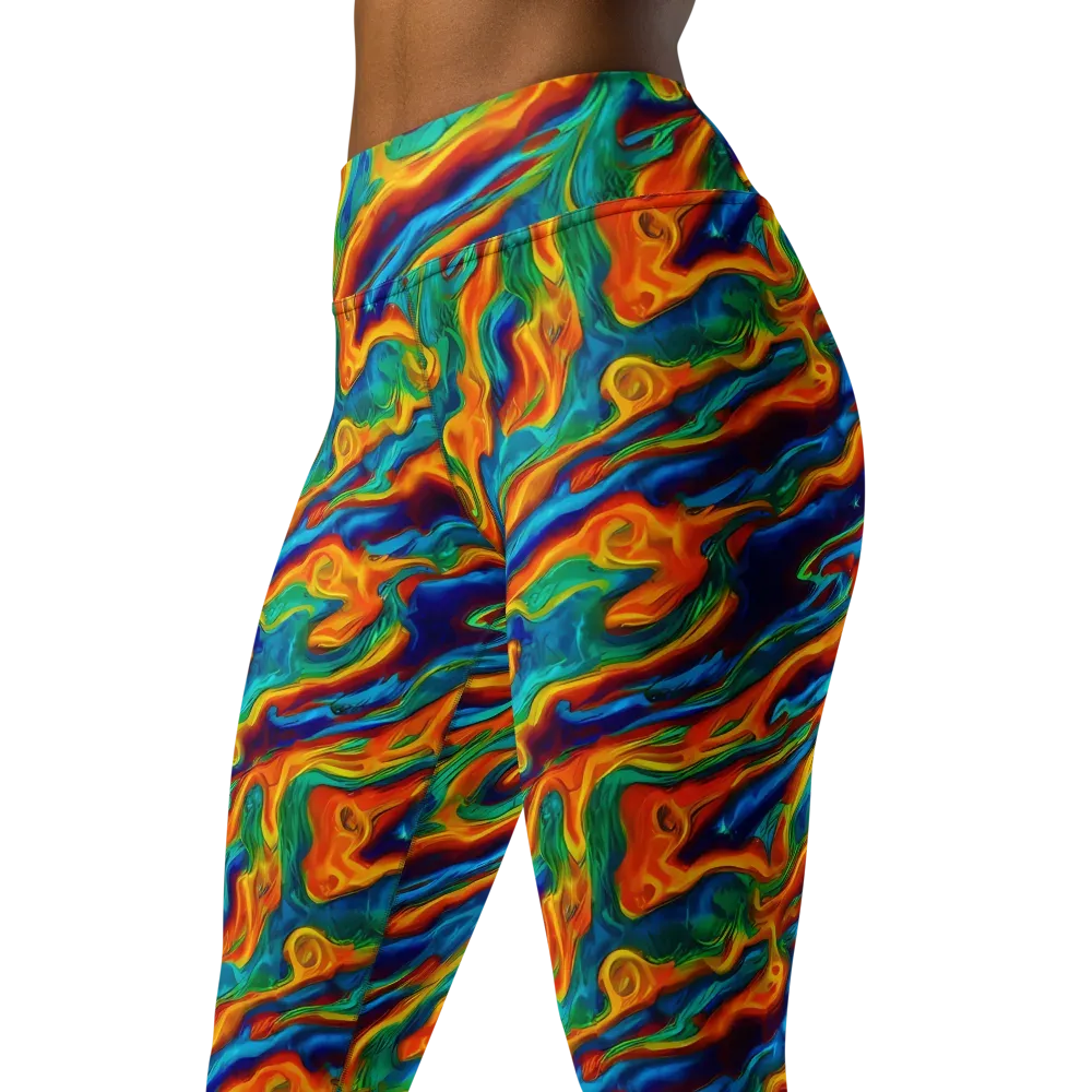 Carnival Current on Yoga Leggings — Left Front