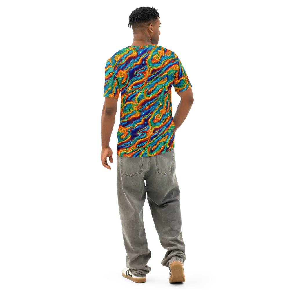 Carnival Current on Men's Cotton Crew Neck T-Shirt — Back