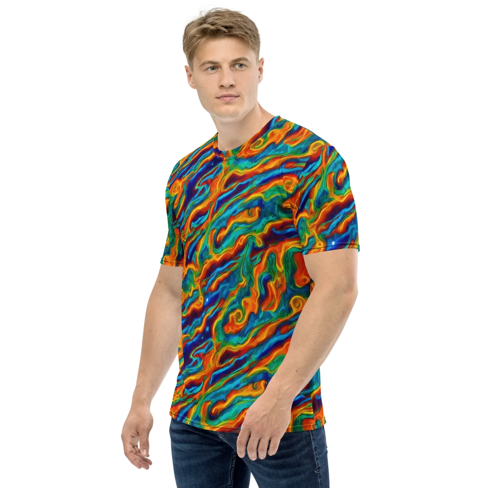 Carnival Current on Men's Crew Neck T-Shirt — Left