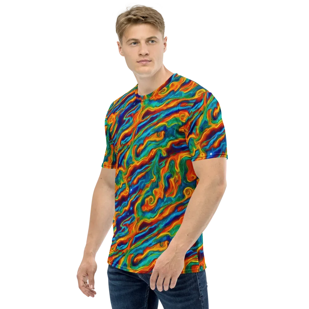 Carnival Current on Men's Crew Neck T-Shirt — Left