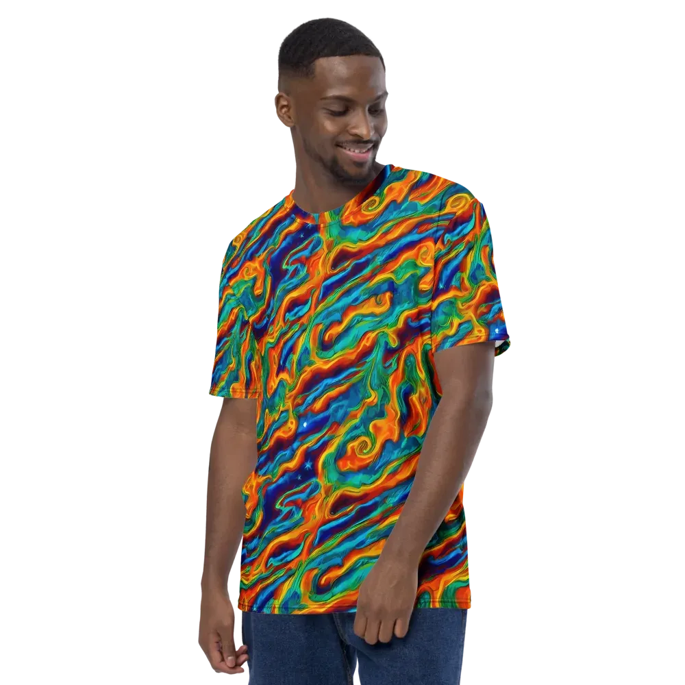 Carnival Current on Men's Crew Neck T-Shirt — Left
