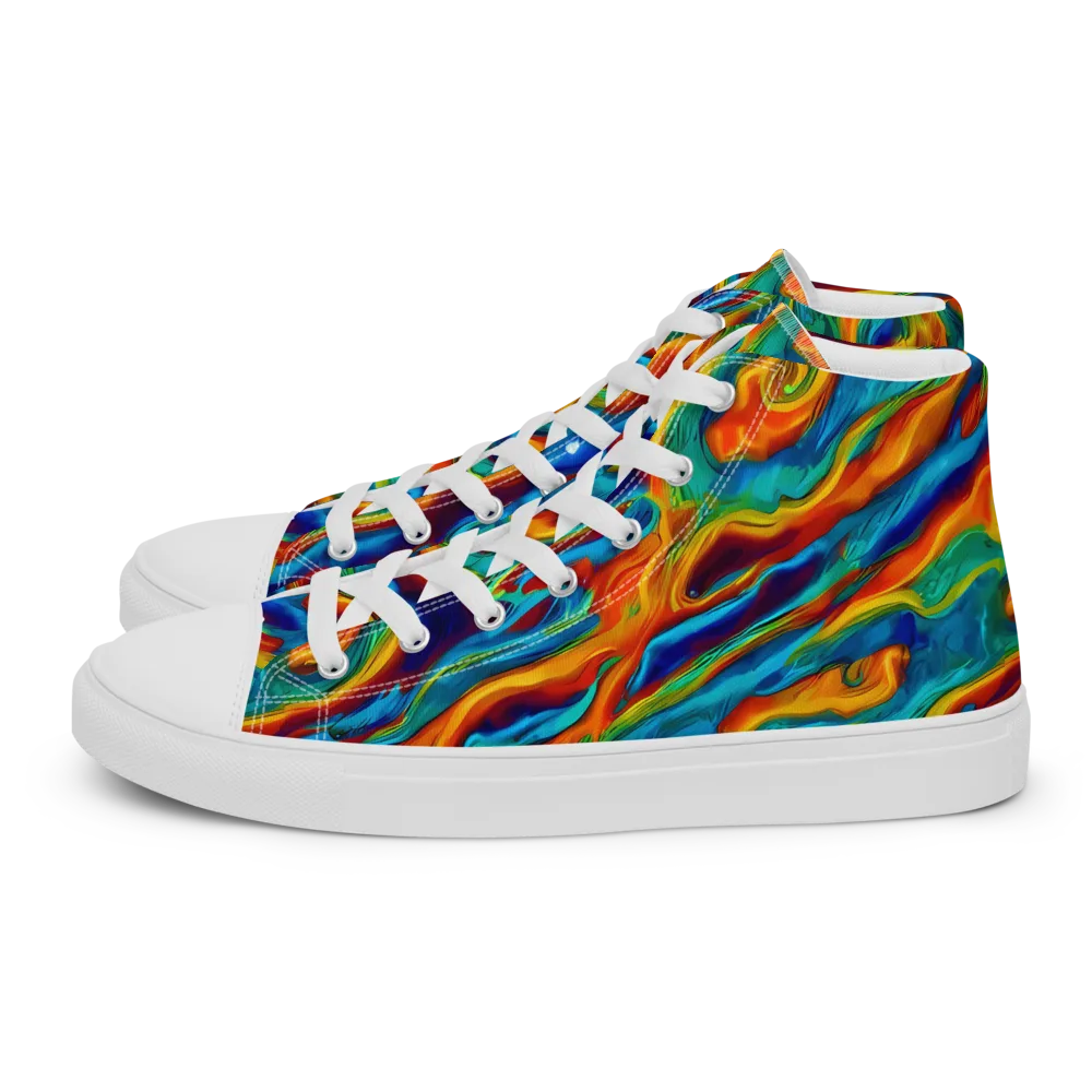 Carnival Current on Women's High Top Canvas Shoes — Left