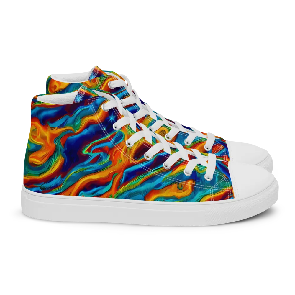 Carnival Current on Women's High Top Canvas Shoes — Right