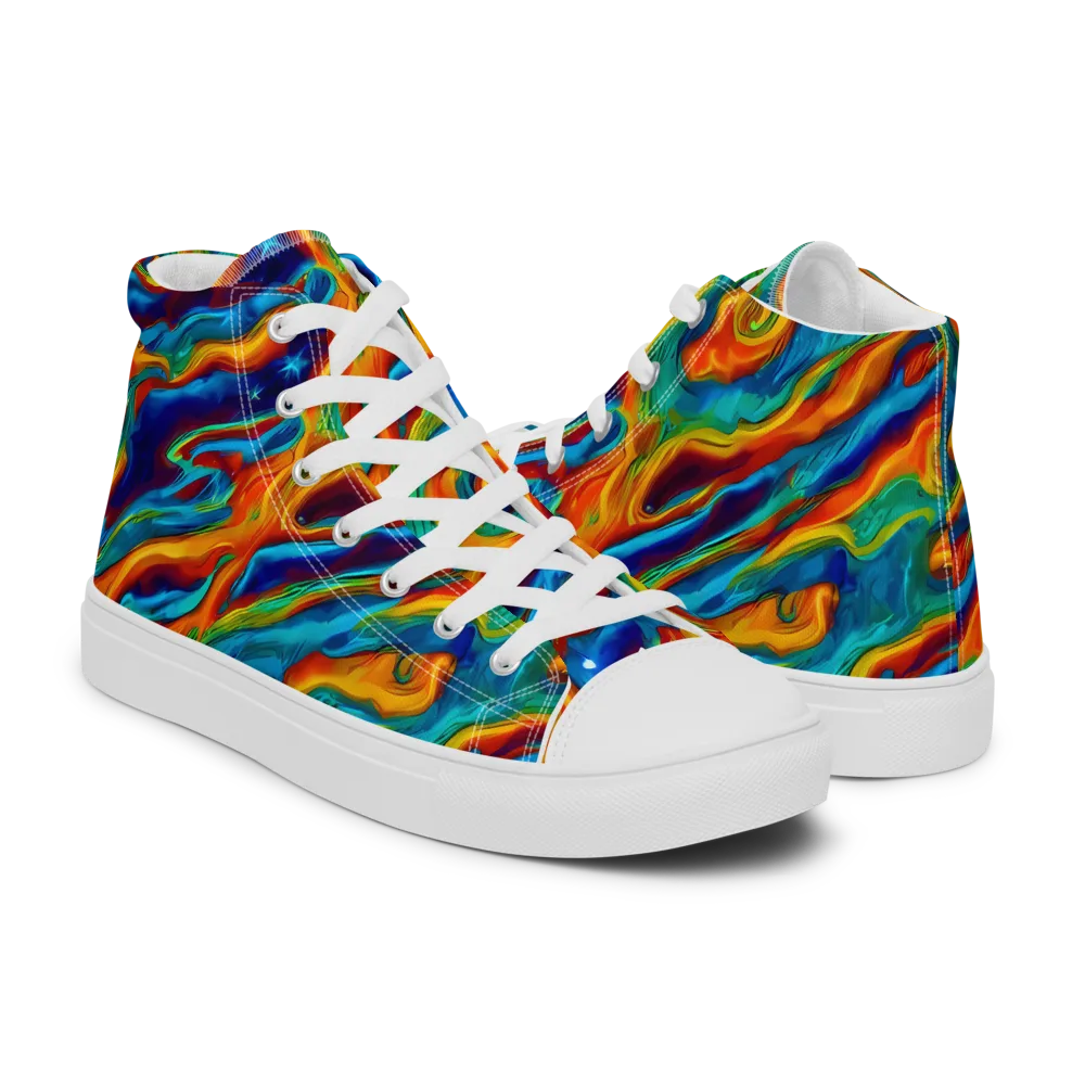 Carnival Current on Women's High Top Canvas Shoes — Right
