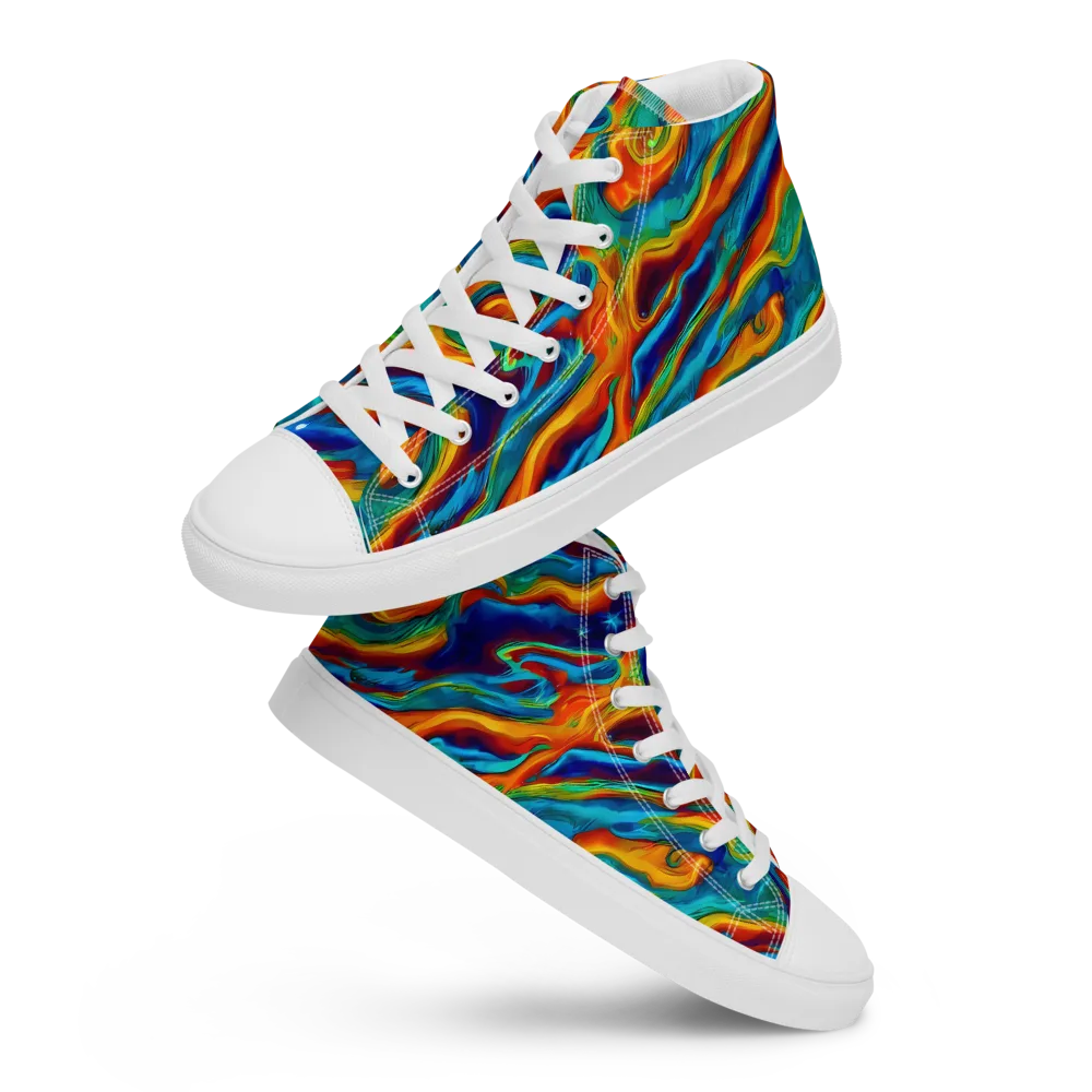 Carnival Current on Women's High Top Canvas Shoes — Front