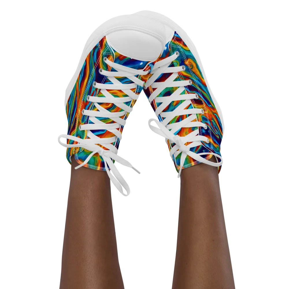 Carnival Current on Women's High Top Canvas Shoes — Front